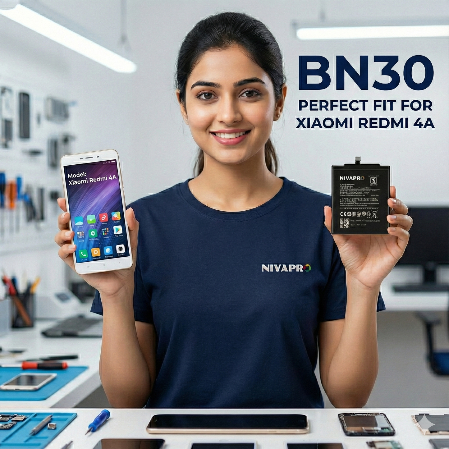 NIVAPRO BN30 Battery for Redmi 4A Compatible 3030mAh