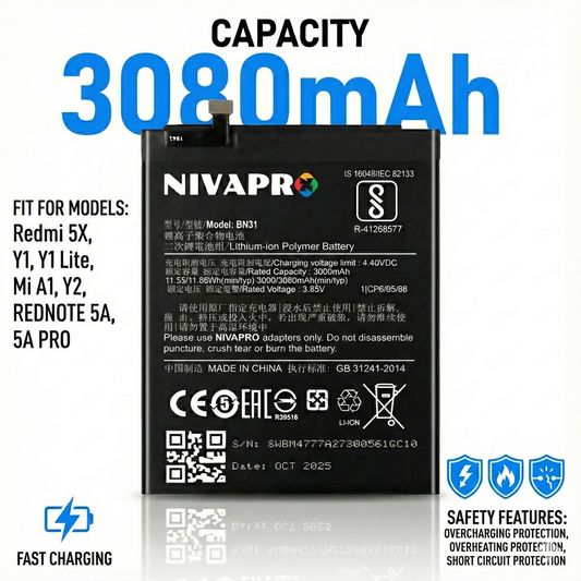 NIVAPRO BN31  3080mAh Battery