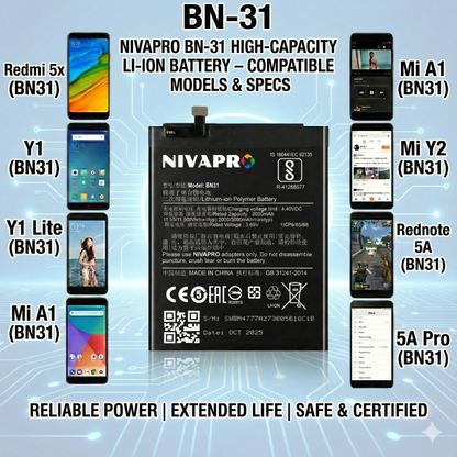 NIVAPRO BN31  3080mAh Battery