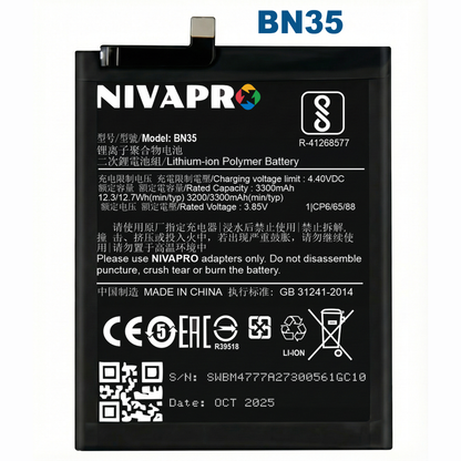 NIVAPRO BN35 Battery for Redmi 5 Compatible 3300mAh