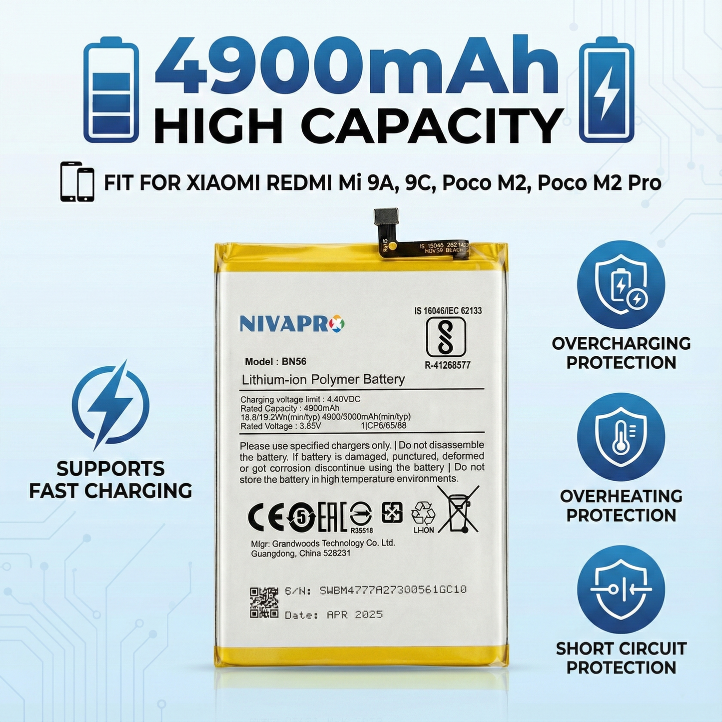 NIVAPRO BN56 4900mAh Battery