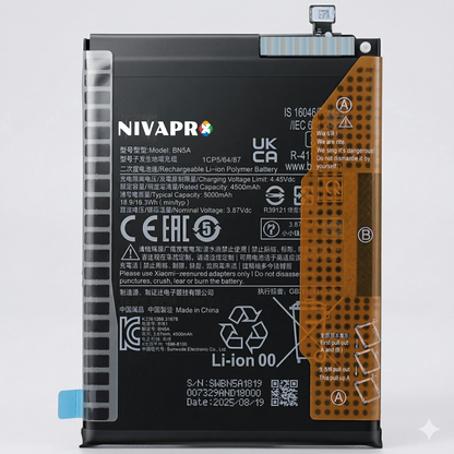 BP5A for  Xiaomi Redmi Note 10 5G & POCO M3 Pro 5G 5000mAh with Warranty Compatible by NIVAPRO