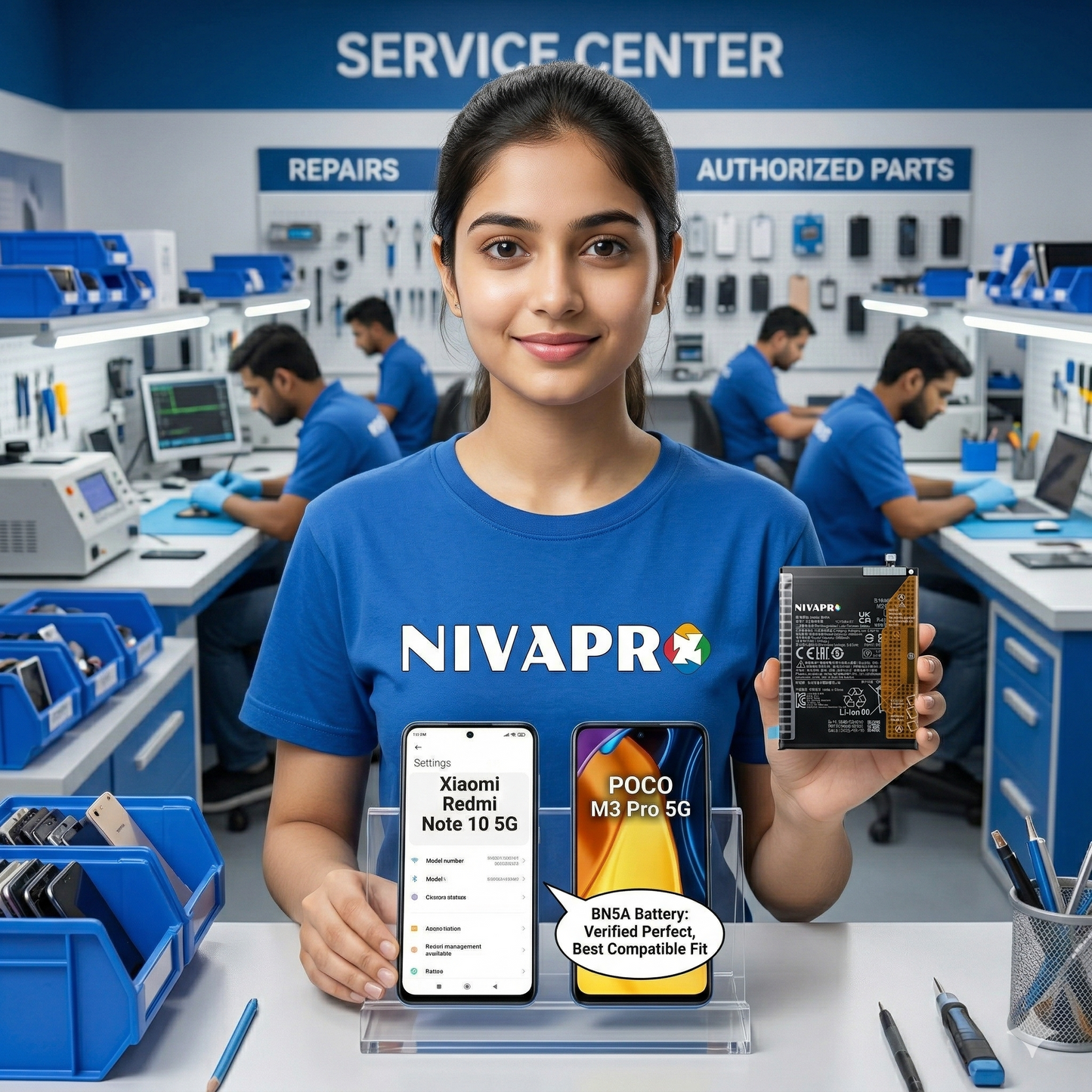 BP5A for  Xiaomi Redmi Note 10 5G & POCO M3 Pro 5G 5000mAh with Warranty Compatible by NIVAPRO
