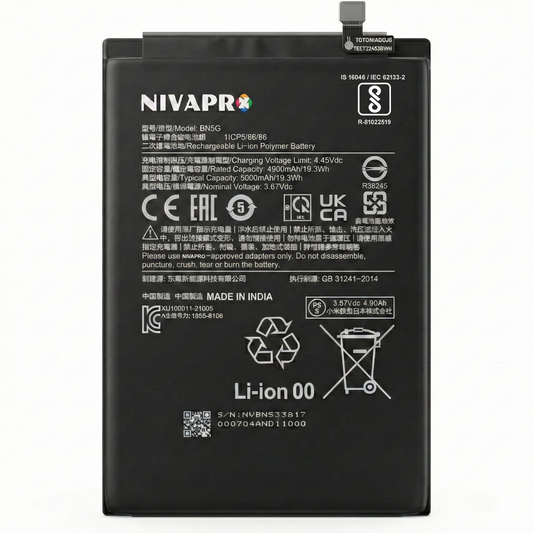 BN5G Compatible for Redmi Note 10A, Redmi Note 10c 5000mAh by NIVAPRO