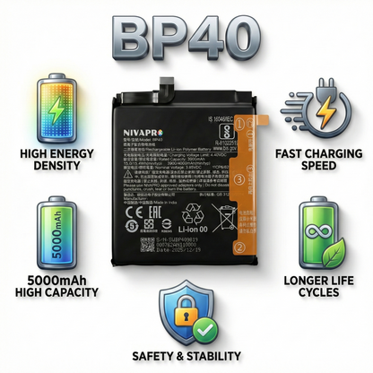BP40 Compatible for Redmi K20 Pro & Mi 9T Pro 4000mAh by NIVAPRO