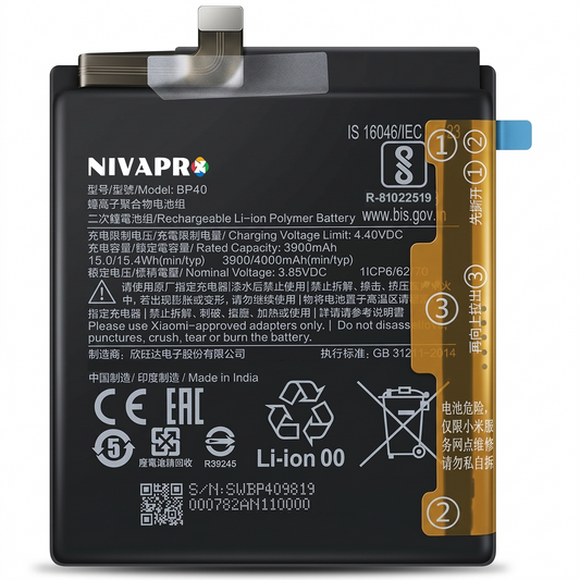 BP41 for Xiaomi Redmi K20 and Xiaomi Mi 9T with Warranty by NIVAPRO 4000mAh