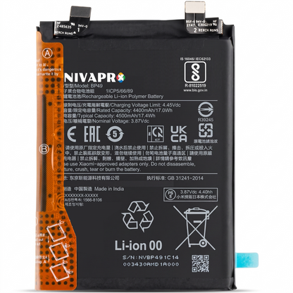 BP49 forXiaomi Poco F4 5G and the Xiaomi Redmi K40S with Warranty by NIVAPRO 4500mAh