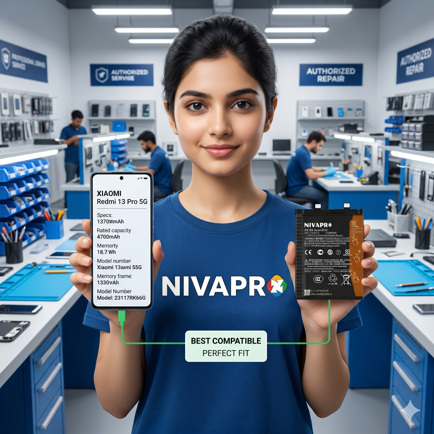BP4D  Compatible for Xiaomi Redmi 13 Pro 5g 4820mAh with Warranty by NIVAPRO