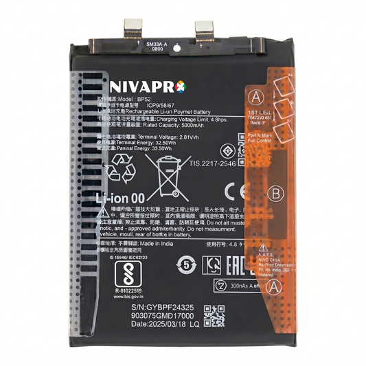 BP52 for Xiaomi POCO F6 5G with Warranty by NIVAPRO 5000mAh
