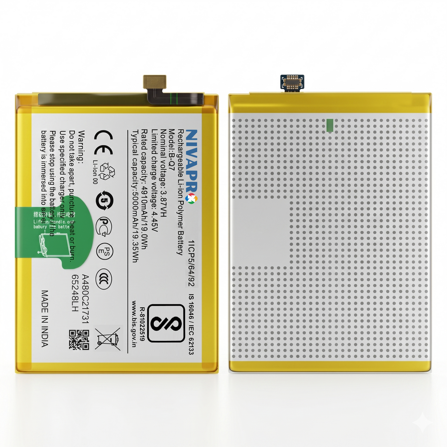 B-Q7 for Vivo Y53S  5000mAh Battery with warranty by NIVAPRO