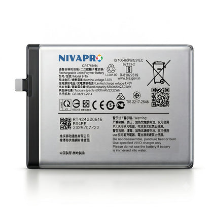 BT5 for Vivo Y55s 5G (2021)  6000mAh Battery with warranty by NIVAPRO