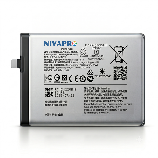 BT5 for Vivo Y55s 5G (2021)  6000mAh Battery with warranty by NIVAPRO