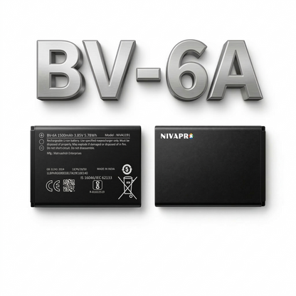 BV-6A Original Battery for  Nokia 8110 4g / Banana 2060 3606 5250 C5-03 (1500mAH) with Warranty by NIVAPRO