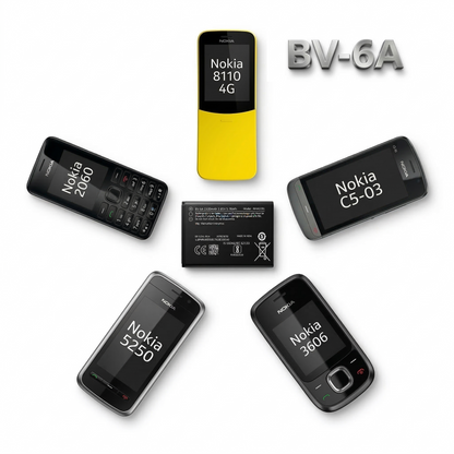 BV-6A Original Battery for  Nokia 8110 4g / Banana 2060 3606 5250 C5-03 (1500mAH) with Warranty by NIVAPRO