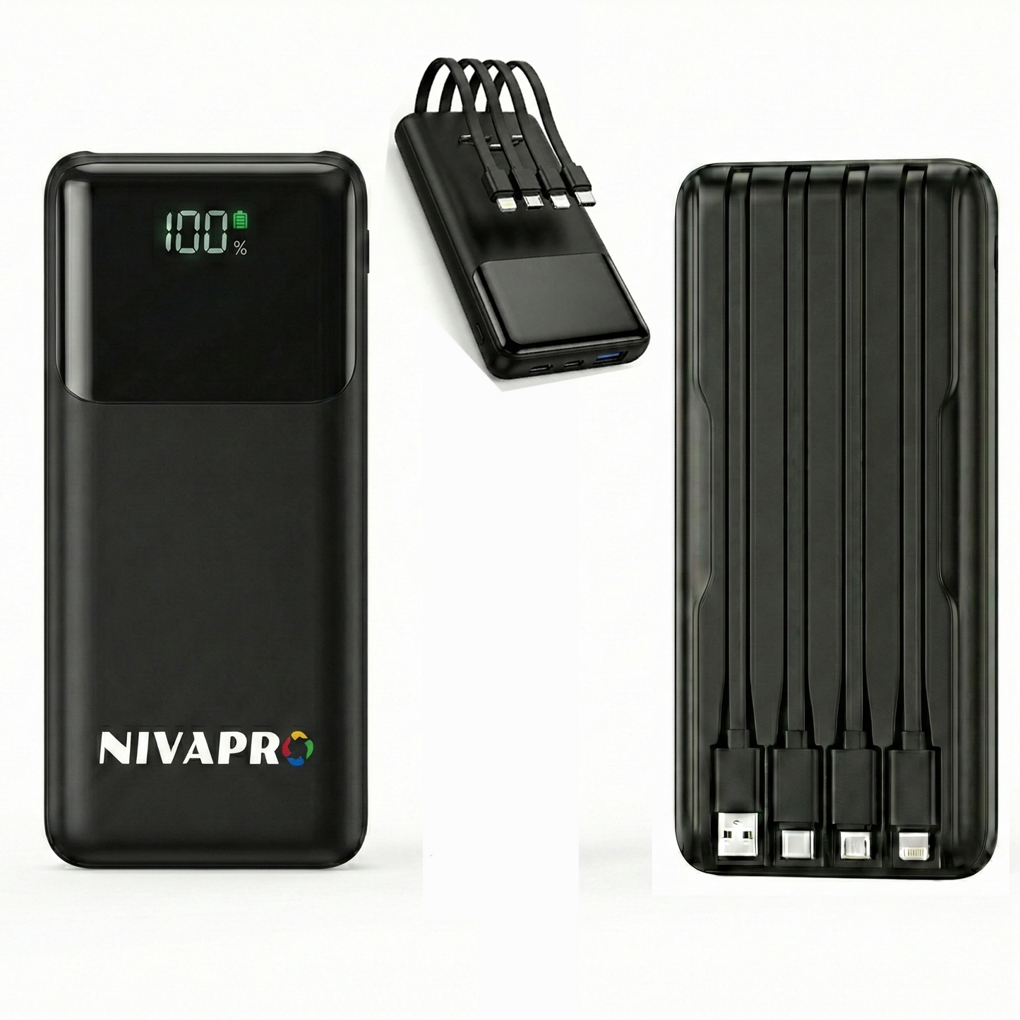 10000mAh Power Bank with 22.5W ultrafast Charging, Pass-Through Support, in-Built connectors, Airline Approved, Digital% Display.