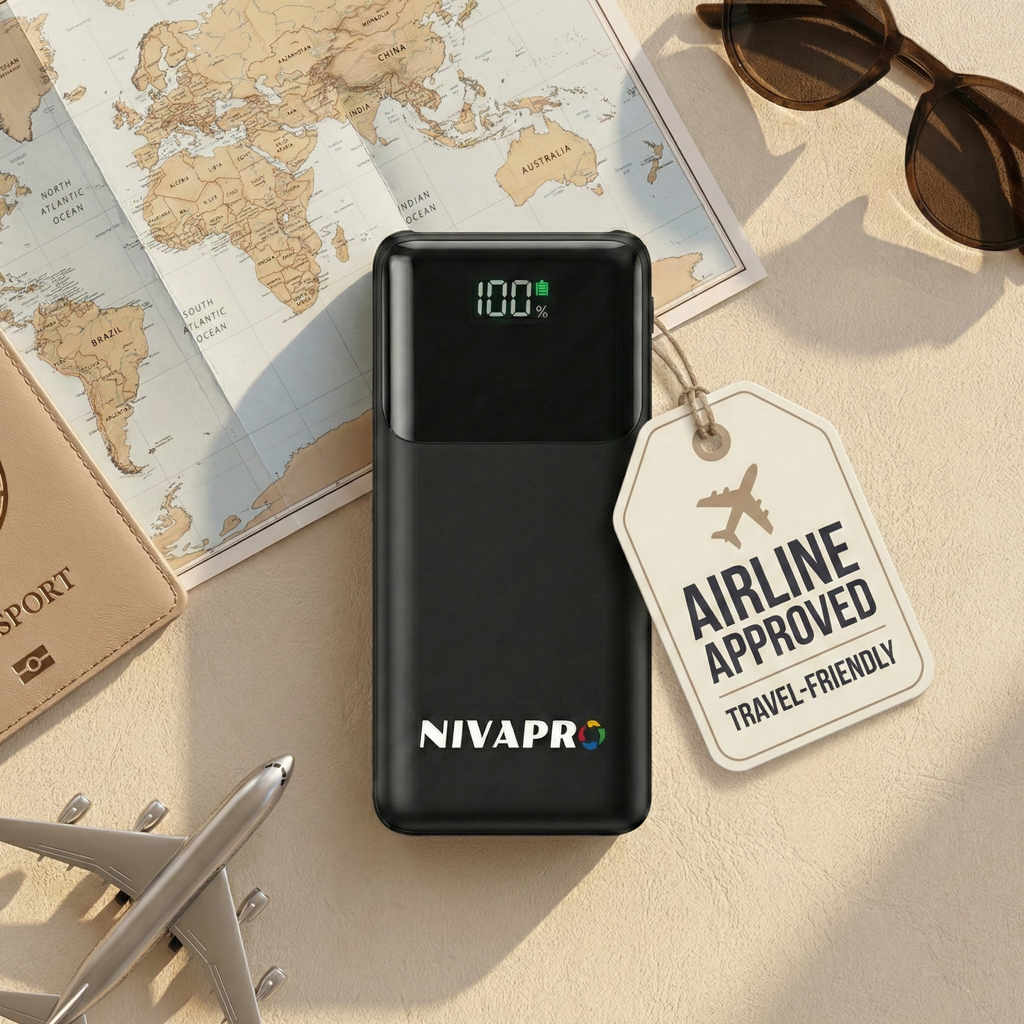 10000mAh Power Bank with 22.5W ultrafast Charging, Pass-Through Support, in-Built connectors, Airline Approved, Digital% Display.