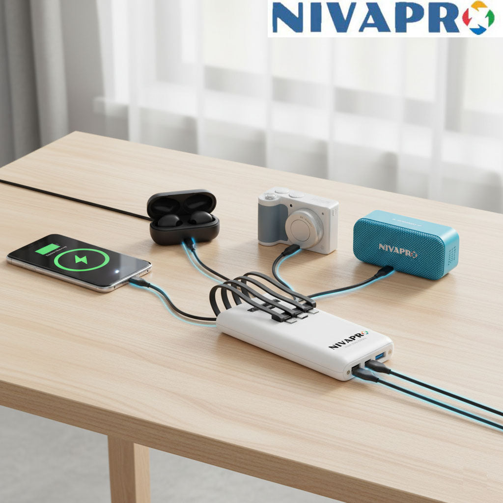 10000mAh Power Bank with 22.5W ultrafast Charging, Pass-Through Support, in-Built connectors, Airline Approved, Digital% Display. (Copy)