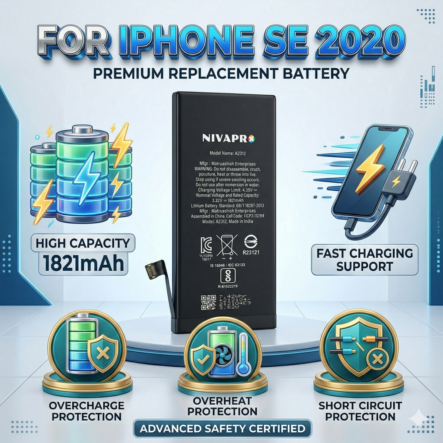 Iphone SE 2020 compatible with 6 Months warranty by NIVAPRO