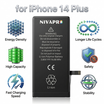 14 Plus Iphone battery 4325mAh  compatible with 6 Months warranty by NIVAPRO