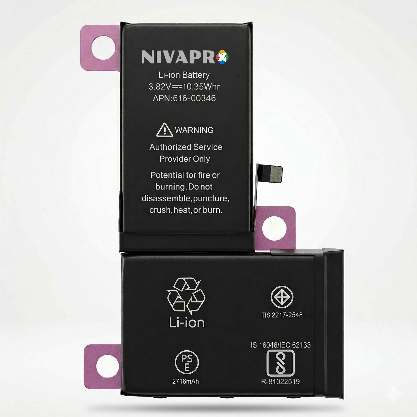X iphone battery compatible by NIVAPRO 2716mAh with warranty