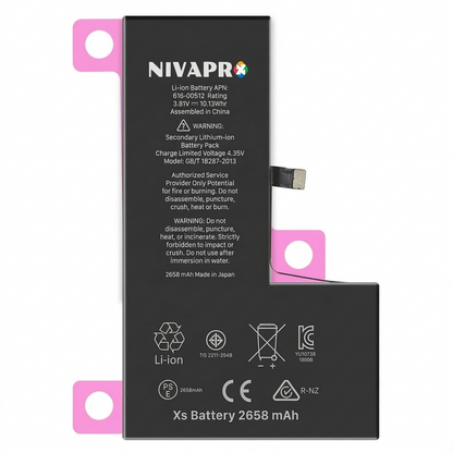 XS iphone battery compatible by NIVAPRO 2658mAh with warranty