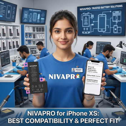 XS iphone battery compatible by NIVAPRO 2658mAh with warranty