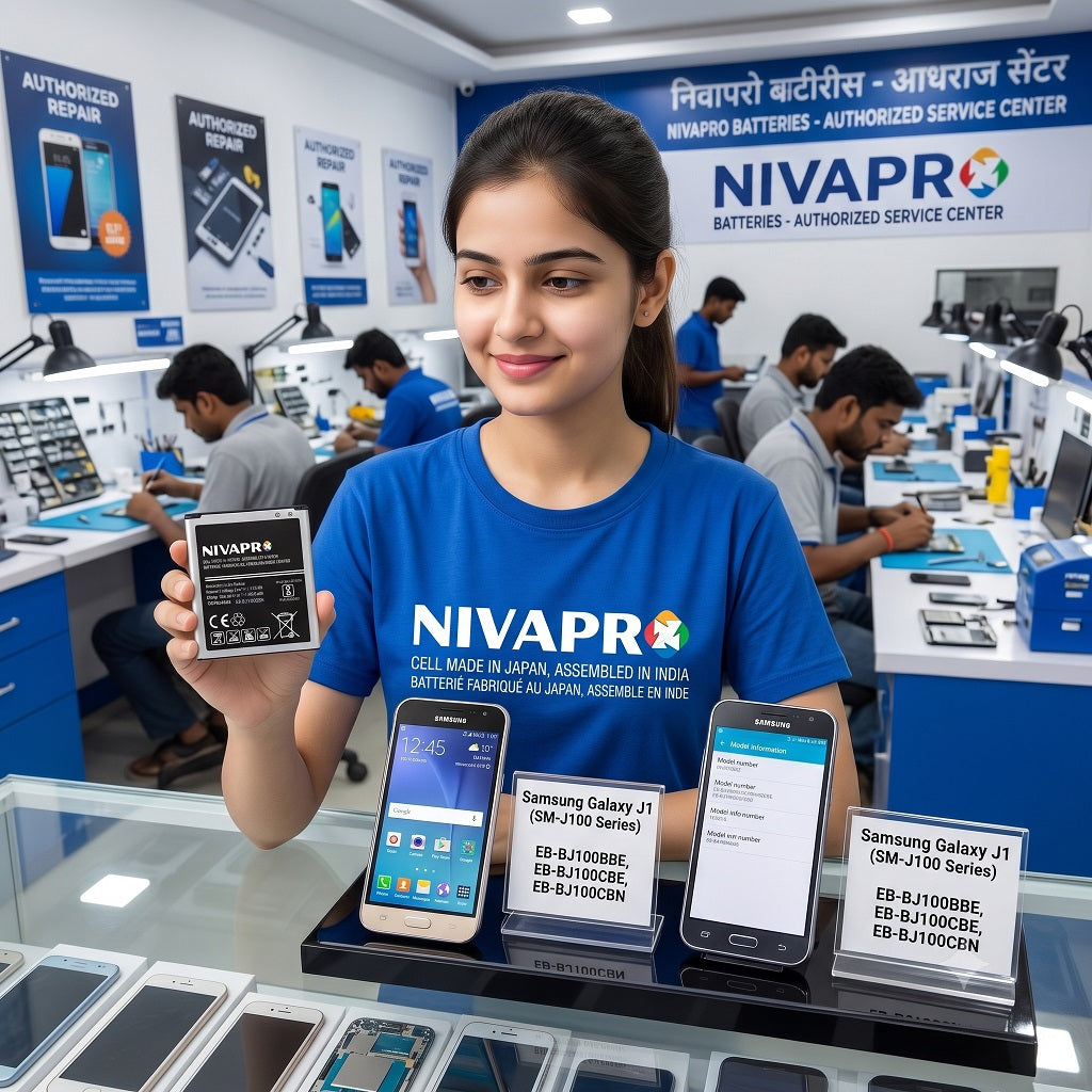 Galaxy J1 (SM-J100 Series), EB-BJ100BBE, EB-BJ100CBE, or EB-BJ100CBN compatible Battery 1850mAh by NIVAPRO