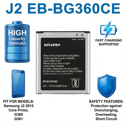 NIVAPRO J2, EB-BG360CBC Battery  2000mAh
