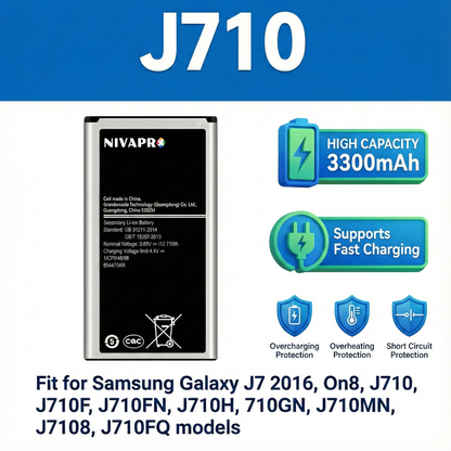 J710 | J7 (2016) 3300mAh by NIVAPRO Compatible Battery
