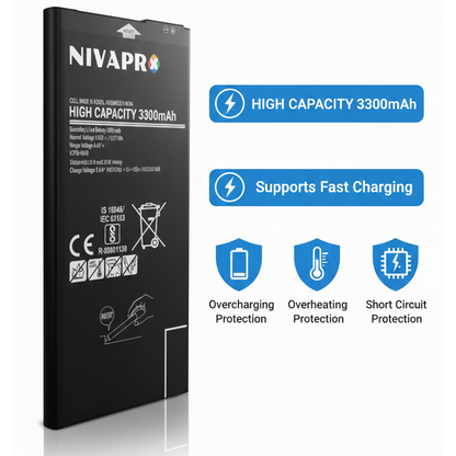 J7 Prime Galaxy | J7 Prime 2 |  On7 Prime | On Max | J7 Max | On Nxt | EB-BG610ABE by NIVAPRO   3300mAh  Battery