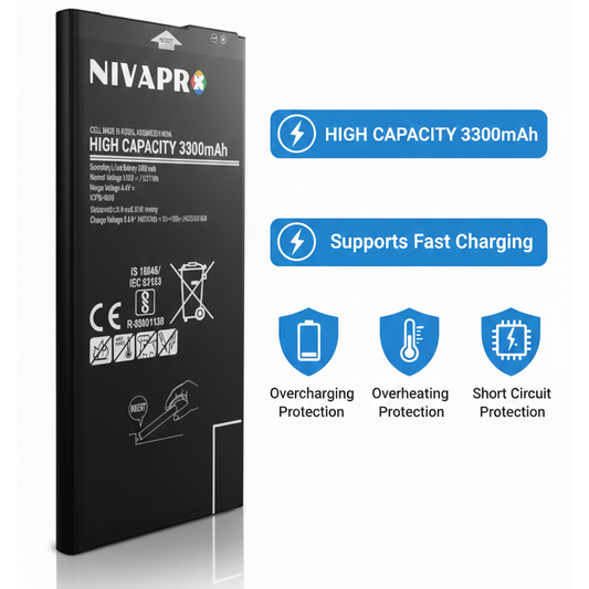 J7 Prime Galaxy | J7 Prime 2 |  On7 Prime | On Max | J7 Max | On Nxt | EB-BG610ABE by NIVAPRO   3300mAh  Battery