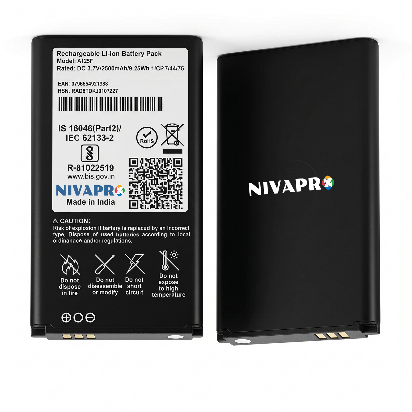 AI25F JIO BHARAT J14G  2500mAh Battery by NIVAPRO