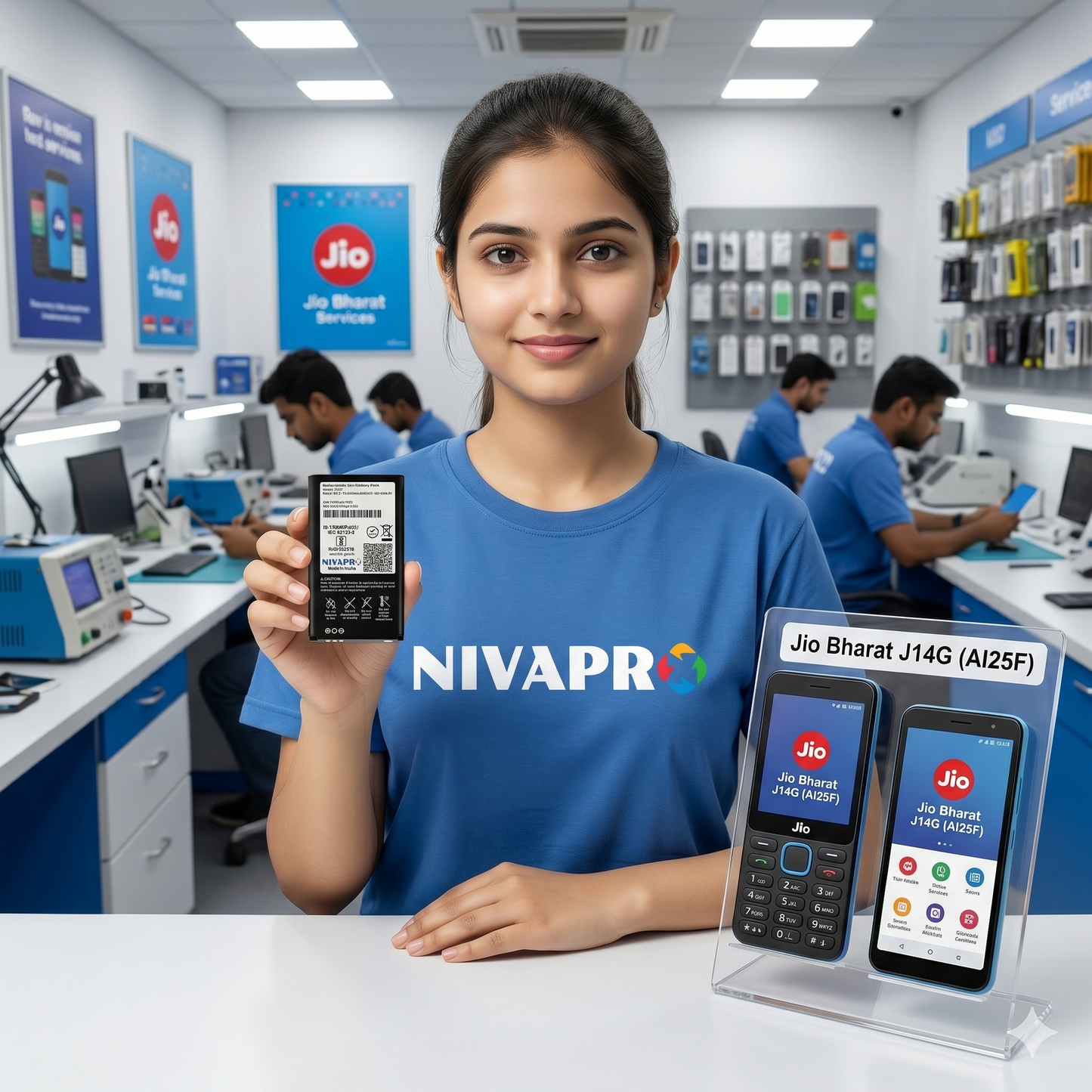AI25F JIO BHARAT J14G  2500mAh Battery by NIVAPRO