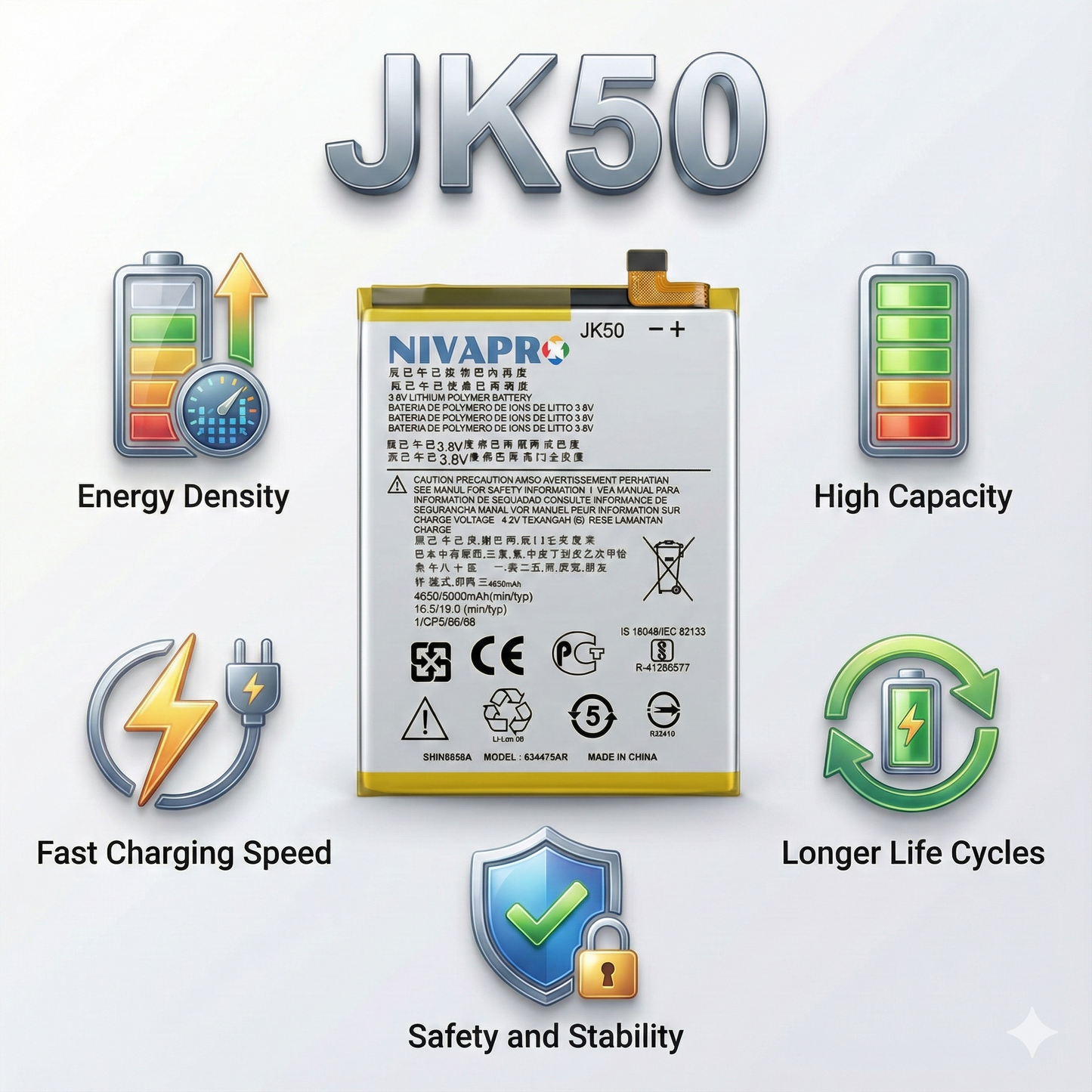 NIVAPRO MOTO JK-50 Battery 5000mAh