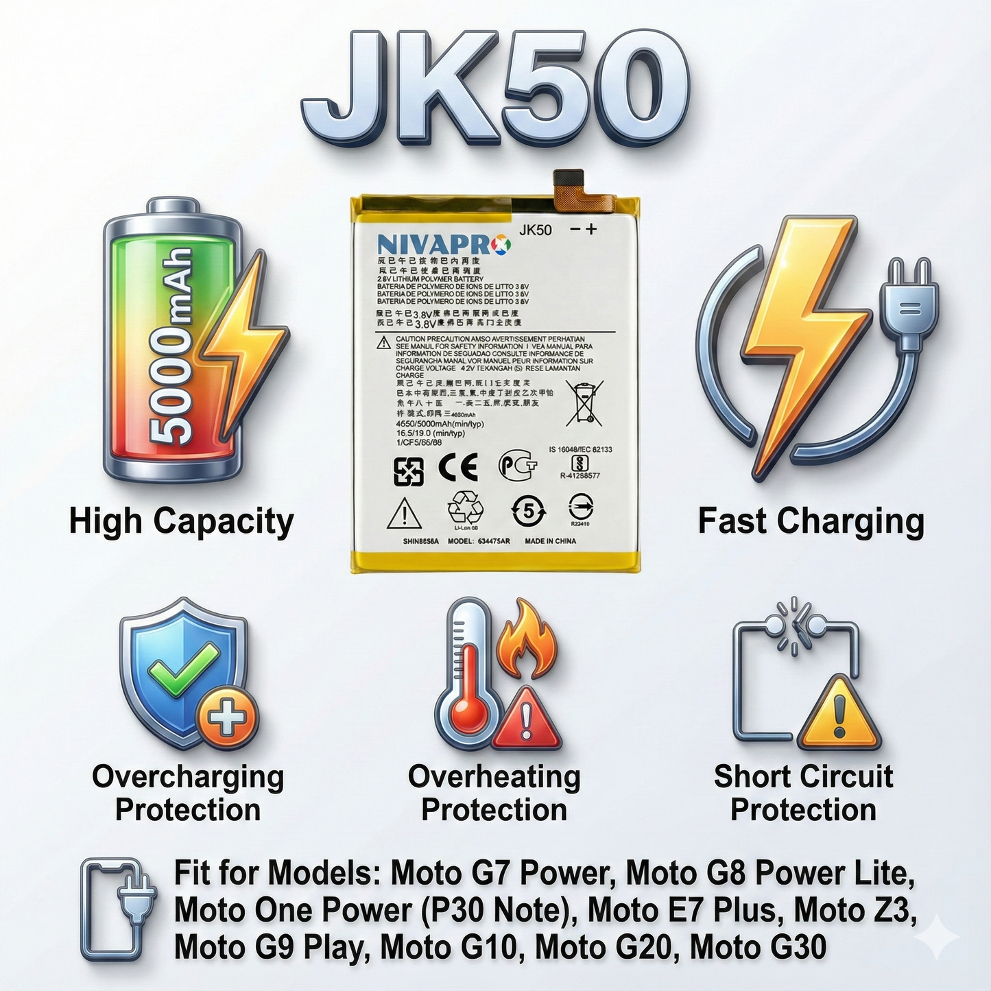 NIVAPRO MOTO JK-50 Battery 5000mAh