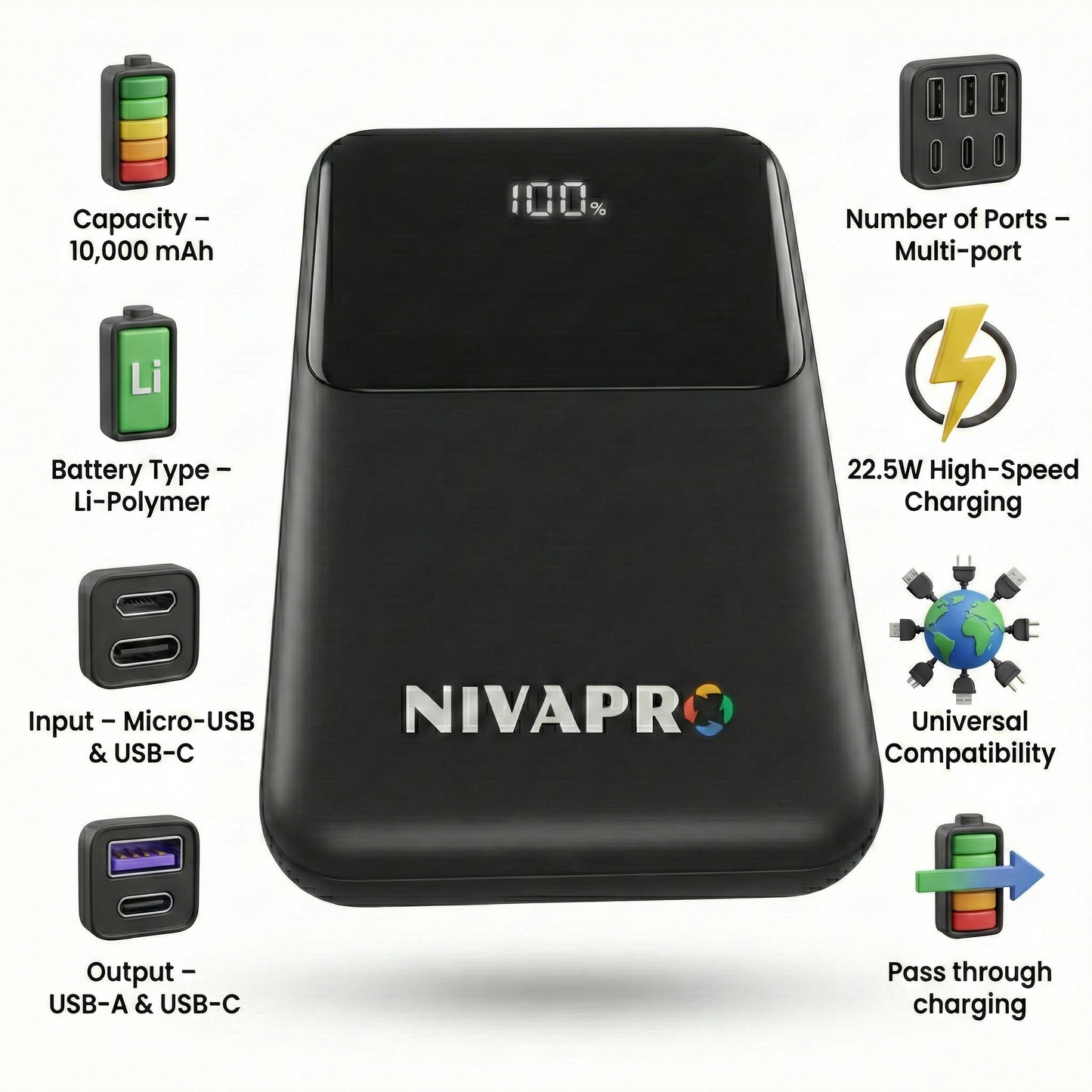 Slim Compact Power Bank (10000 mAh)