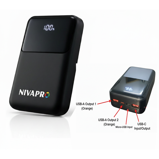Slim & High capacity Power Bank - Black (20000 mAh)