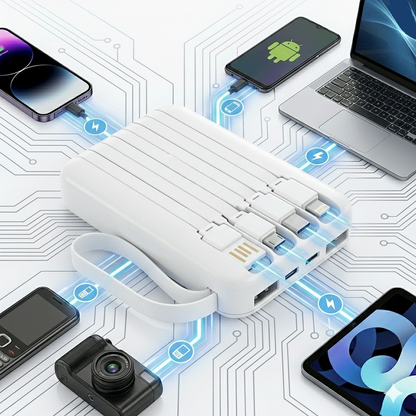 NIVAPRO 10000mAh Power Bank with 22.5W ultrafast Charging, Pass-Through Support, in-Built connectors, Airline Approved, Digital% Display. (Copy)