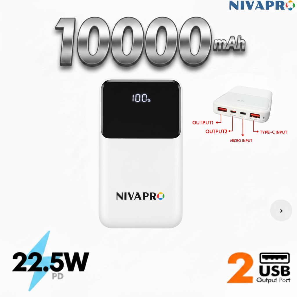 Slim Compact Power Bank K166 (10000 mAh)