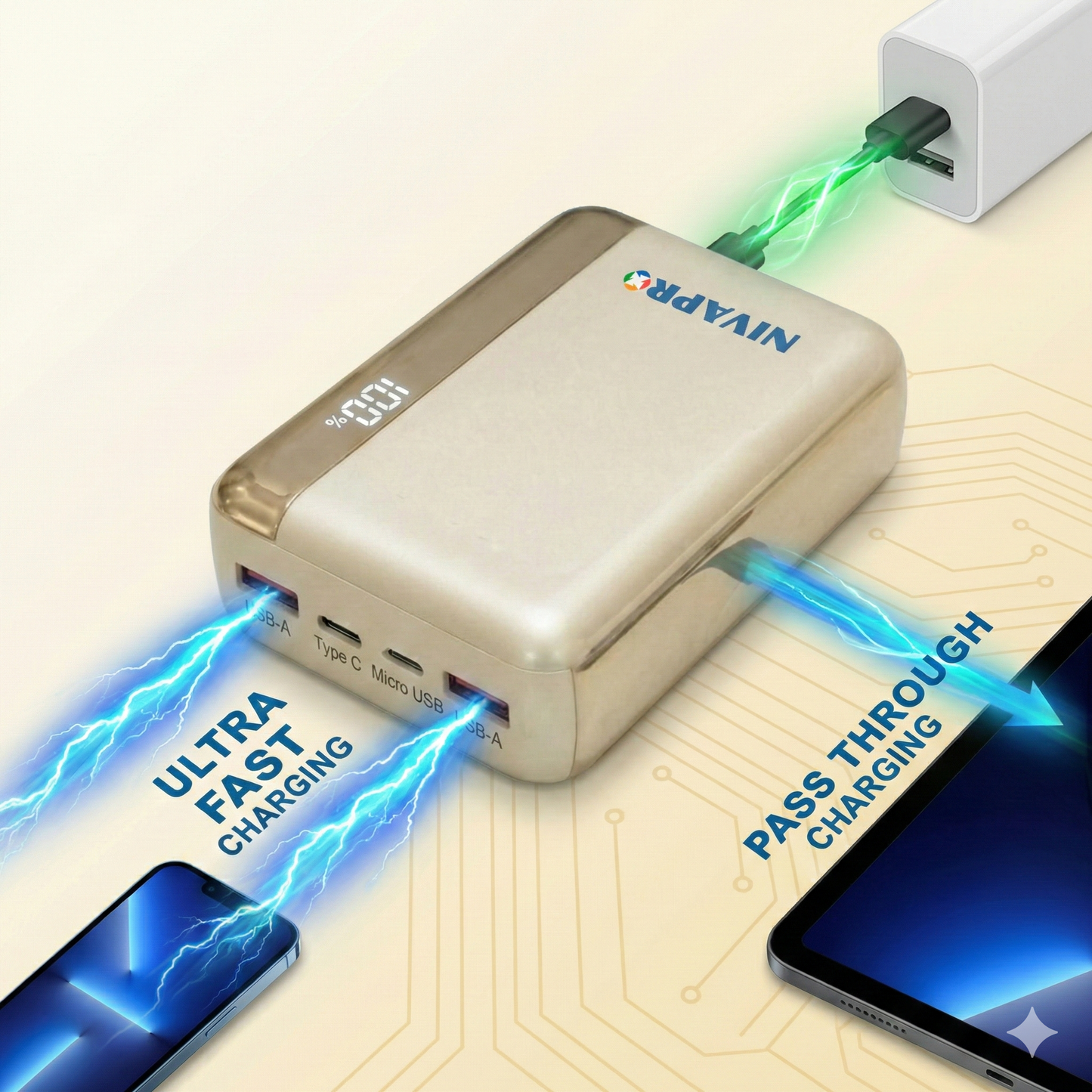 Slim Compact Power Bank K186 (20000 mAh)