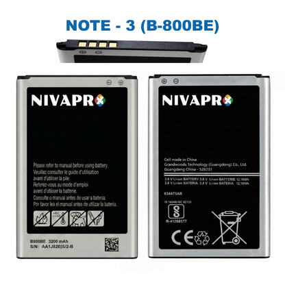 NOTE3  GALAXY for SAMSUNG B800BC,B800BE, Galaxy Note 3, N9000, N900, N900A, N900T 3200mAh Battery by NIVAPRO