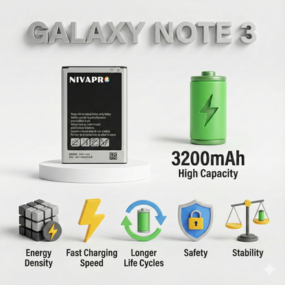 NOTE3  GALAXY for SAMSUNG B800BC,B800BE, Galaxy Note 3, N9000, N900, N900A, N900T 3200mAh Battery by NIVAPRO