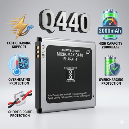 Q440 Original Bharat 4  ACBPR30M07 Compatible mobile battery 2000mAh by NIVAPRO