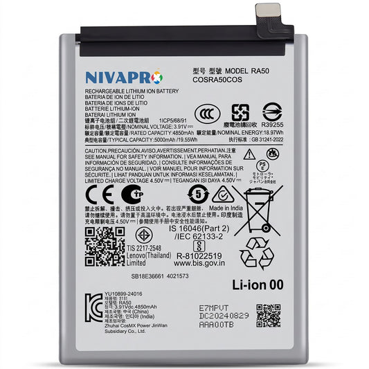 RA50 for Motorola Moto G (2025) Compatible Battery 5000mAh with 6 Months warranty by NIVAPRO