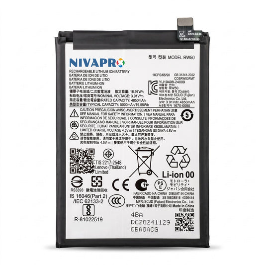 RW50 for Motorola Moto G75 5G (Model numbers XT2437-2, XT2437-3) Compatible Battery 5000mAh with 6 Months warranty by NIVAPRO