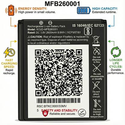 NIVAPRO MFB 260001 U19  2600mAh Battery