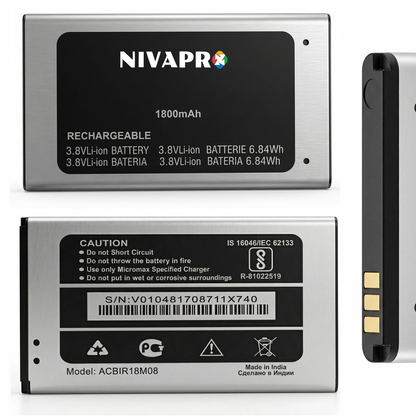 Original Micromax X740 Mobile Compatible battery 1800mAh with warranty by NIVAPRO