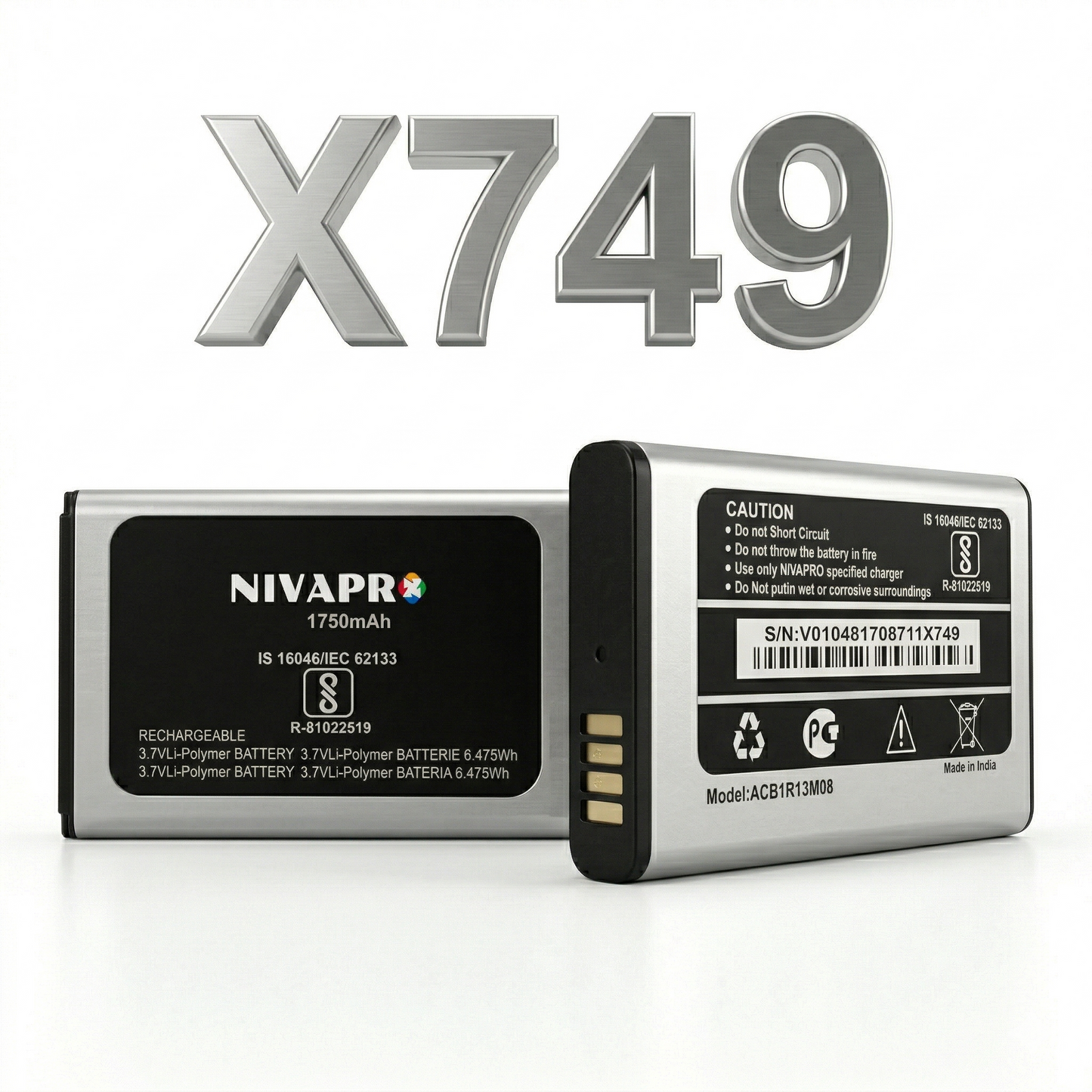 Original Micromax X749 Mobile Compatible battery 1750mAh with warranty by NIVAPRO