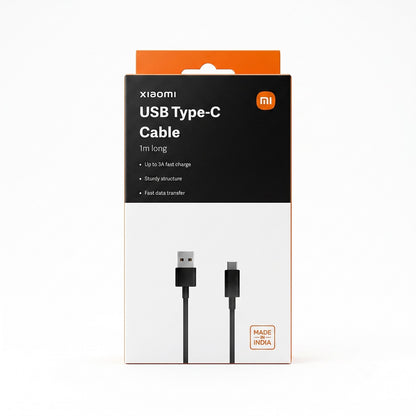 Original Xiaomi 3A USB-A to USB-C cable 1M with 3A current | 480Mbps high-speed data transmission | Safe and durable