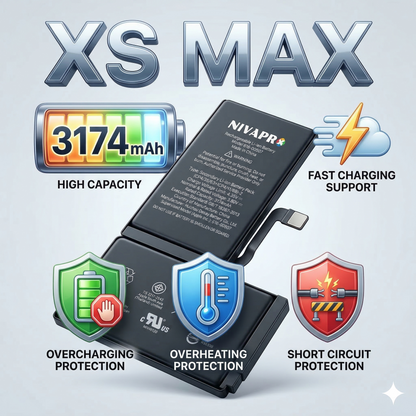 XS MAX iphone battery compatible by NIVAPRO 3174mAh with warranty